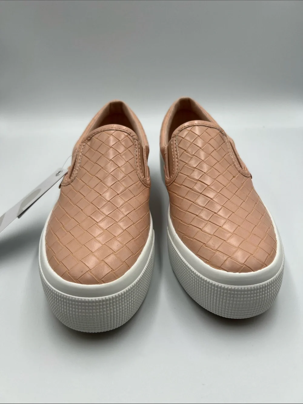 SuperGA slip-on sneakers woven texture peach faux leather Orchestra new 37 6.5